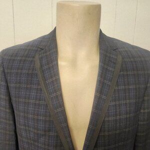 Rock & Republic sport coat 40R men's black blue plaid